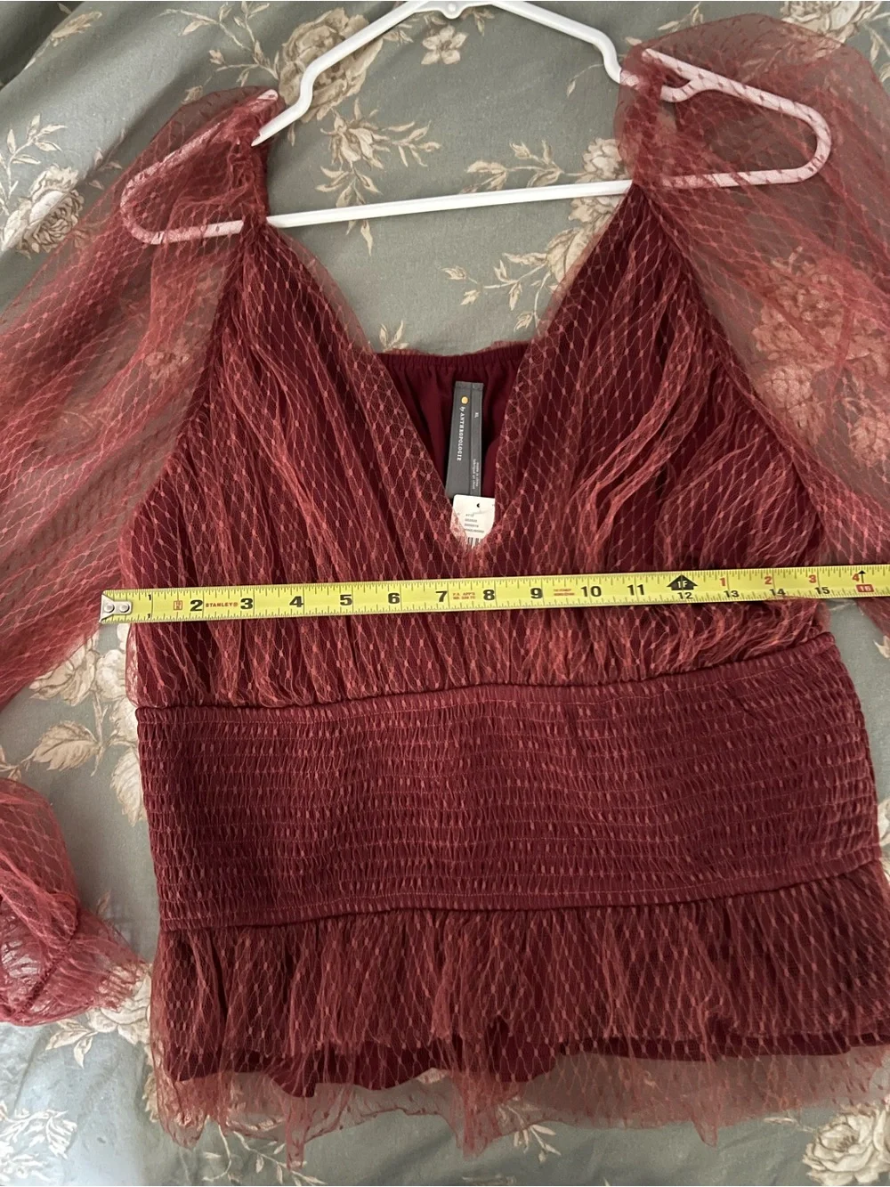 NWT Anthropologie Women's Burgundy Blouse